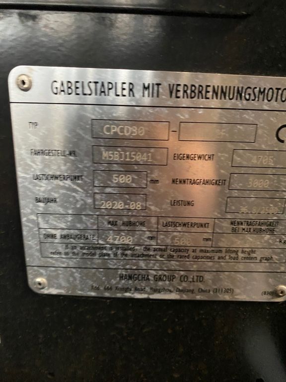 Dieselstapler HC (Hangcha) CPCD30 gebraucht HC (Hangcha) CPCD30 * Dieselstapler